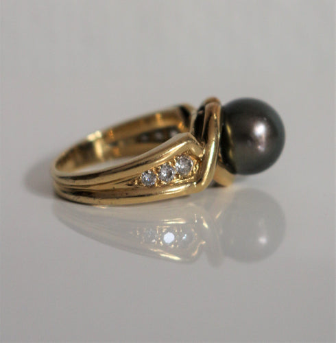 Bague 53 Bague Perle De Tahiti Et Diamants 58 Facettes 502