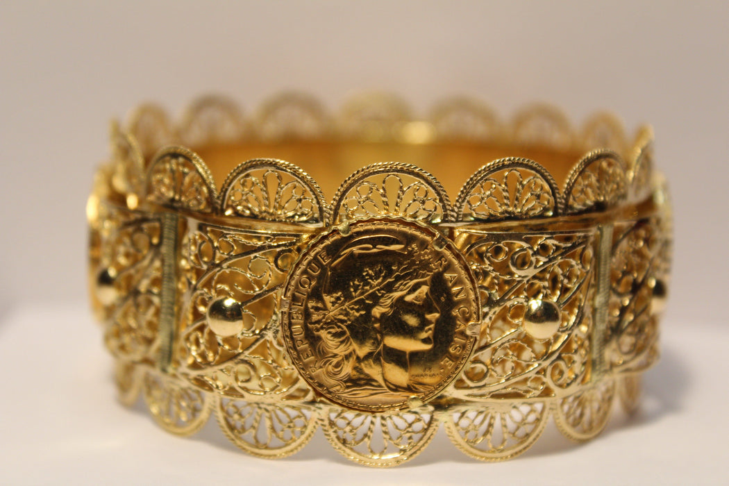 Bracelet Bracelet large Pièces d'or Coq-Marianne 58 Facettes 11364A
