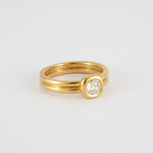 Bague 58 Bague en or Jaune, diamant 58 Facettes