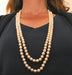 Long Necklace 2 Rows of Cultured Pearls, Sapphire Clasp 58 Facettes