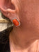 Boucles d'oreilles Puces d’Oreilles Cabochons De Corail Diamants Or Gris 58 Facettes BO211