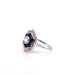 Ring 49 Art-Deco Ring Platinum Diamonds Blue Stones 58 Facettes