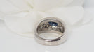 Ring 56 Band Ring In White Gold, Sapphire And Diamonds 58 Facettes 31468