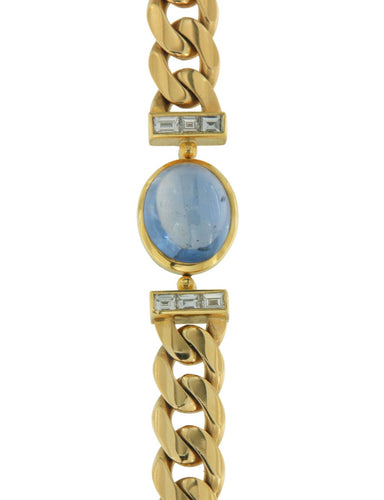 Bracelet Bulgari - Bracelet Gourmette Saphirs, Diamants et Or Jaune 58 Facettes