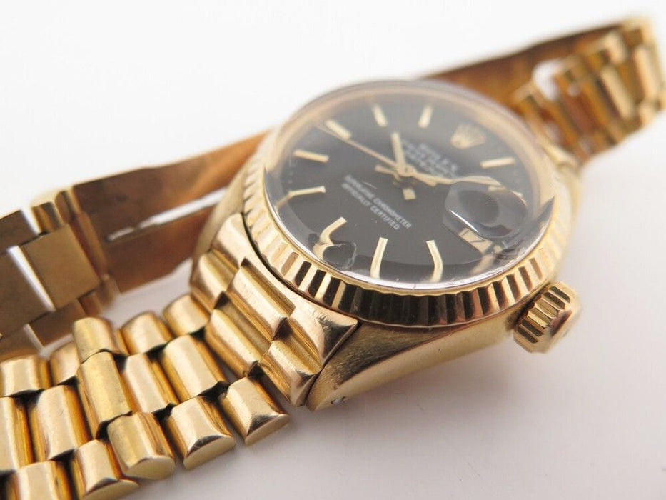 Montre vintage montre ROLEX 6917 lady datejust 26 mm or 18k automatique 58 Facettes 253426