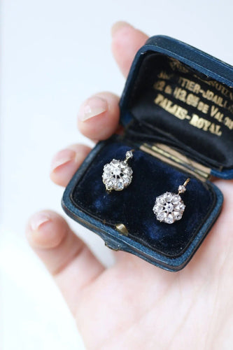 Boucles d'oreilles Boucles d'oreilles Or jaune, Platine, Diamants 58 Facettes