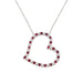 Necklace Heart necklace in white gold, rubies & diamonds 58 Facettes