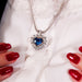Sapphire and Diamond Heart Pendant Pendant 58 Facettes 64700156