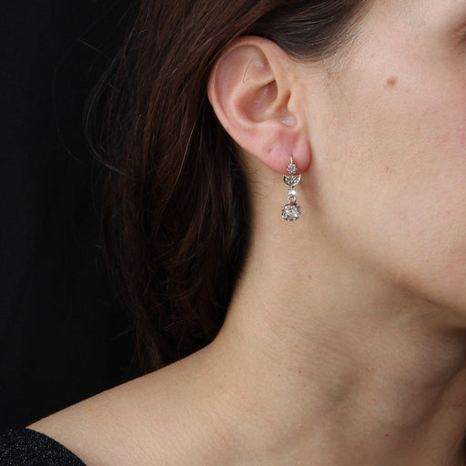 Boucles d'oreilles Boucles d'oreilles anciennes diamants Art Nouveau 58 Facettes 22-028