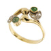 Ring 53 Emerald and diamond Foliage ring 58 Facettes 29565