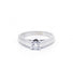 Bague 53 / Blanc/Gris / Or 750 Bague Solitaire Diamant 0.37 carat 58 Facettes 170112R