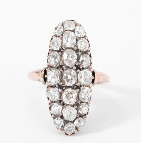 Bague Bague marquise Napoléon III diamant taille ancienne 58 Facettes