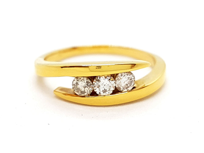 Bague 55 Bague Or jaune Diamant 58 Facettes 06318CD