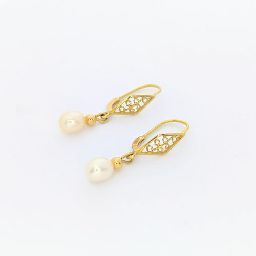 Boucles d'oreilles Boucles d'oreilles or jaune et perles 58 Facettes 27554