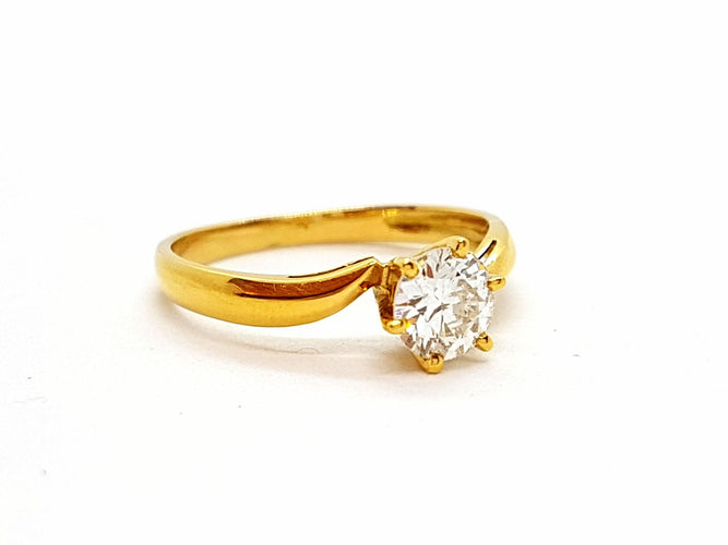 Bague 56 Bague Or jaune Diamant 58 Facettes 06347CD
