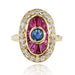 Bague 54 Bague rubis saphirs diamants style art déco 58 Facettes 22-119