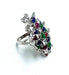 Bague 56 Bague platine Les "couleurs de la vie" Diamant Emeraude Rubis Saphirs 58 Facettes