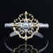 Ring 53 Yellow and white gold diamond ring arabesques small model 58 Facettes AN199