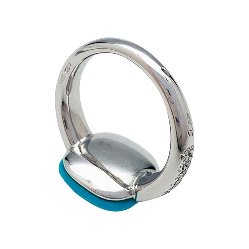 Bague 53 Bague Pomellato, "Capri", or blanc, turquoise et diamants. 58 Facettes 30962