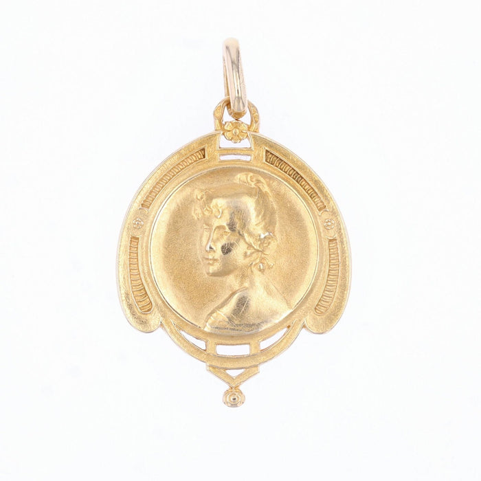 Pendentif Médaille ancienne portrait de femme 58 Facettes 22-142