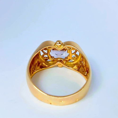 Bague Bague en or rose et morganite 58 Facettes 5586