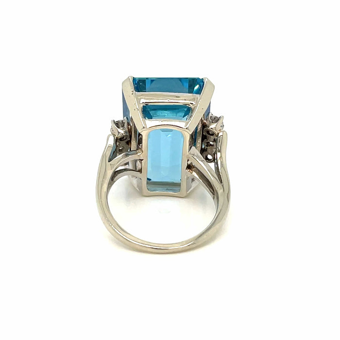 Bague 55 Bague Diamant Aigue-marine 58 Facettes