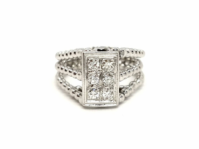 Bague 50 Bague Or blanc Diamant 58 Facettes 790201CD