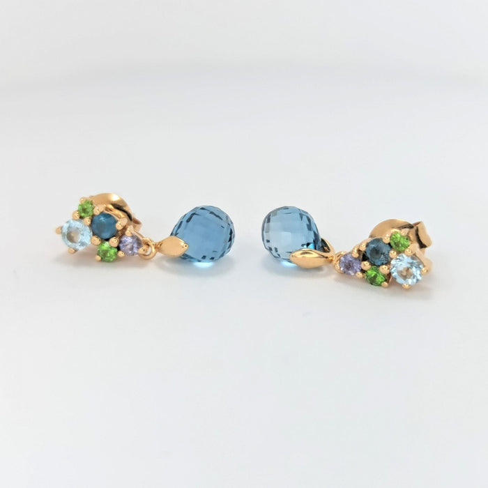 Boucles d'oreilles Boucles d'oreilles Or rose Cordiérite Tsavorite Topaze 58 Facettes 28009