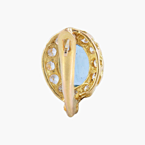 Boucles d'oreilles Or Jaune / Diamants BOUCLES D’OREILLES AIGUE MARINE & DIAMANTS 58 Facettes BO/220043