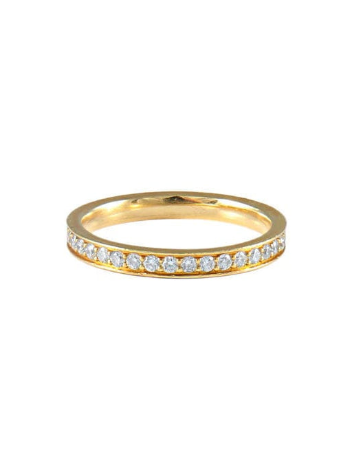 Full circle alliance ring in yellow gold, diamonds 58 Facettes