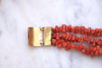 Bracelet Old bracelet three rows of coral, gold clasp 58 Facettes