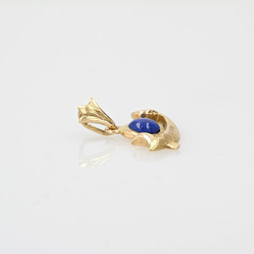 Pendentif Pendentif or jaune barque égyptienne pierre lapis lazuli 58 Facettes 21-791B