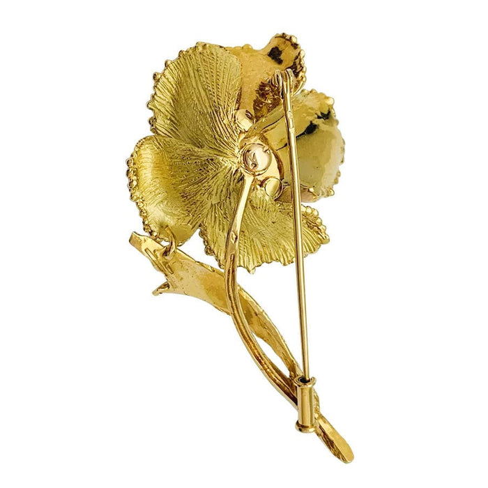 Broche Broche fleur or jaune et diamants. 58 Facettes 31887