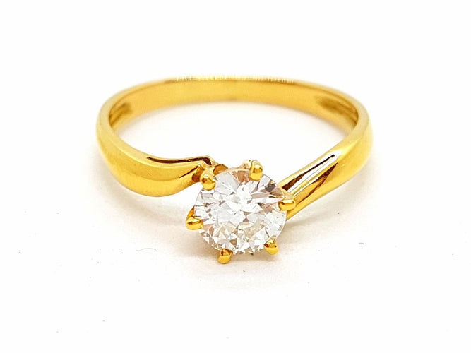 Bague 56 Bague Or jaune Diamant 58 Facettes 06347CD