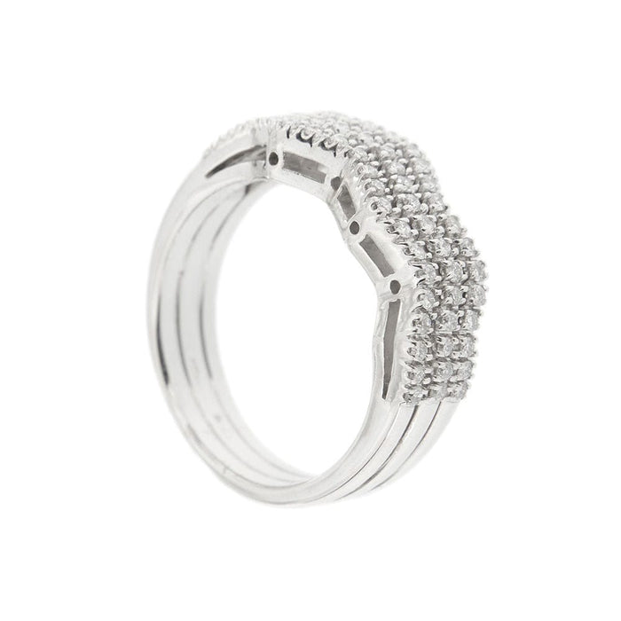 Bague 54 Bague zigzag Or blanc Diamants 58 Facettes 11598