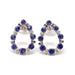 Earrings Pear sapphire diamond earrings white gold 58 Facettes
