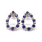 Boucles d'oreilles Boucles d'oreilles poire saphirs diamants or blanc 58 Facettes