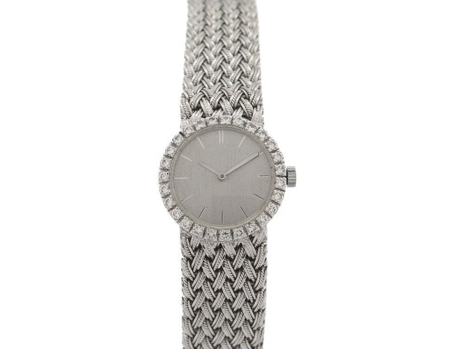 Montre vintage montre BOUCHERON mvt omega 21mm mecanique or gris 18k et diamants 58 Facettes 241077