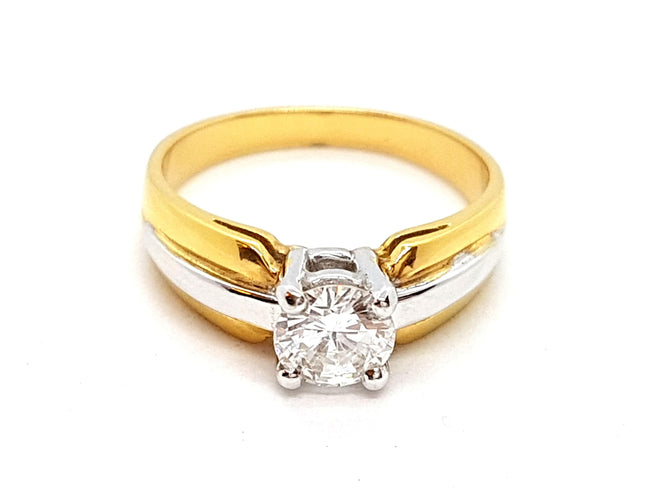 Bague 56 Bague Solitaire Or jaune Diamant 58 Facettes 06326CD