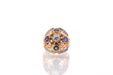 Ring 49 Dome ring 1950 diamonds and sapphires in gold 58 Facettes 25514 dv