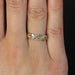 Ring 53 Modern diamond ring in 2 intertwined golds 58 Facettes 16-344D