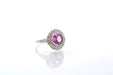 Ring 50 Platinum Ring Pink Sapphire Diamonds 58 Facettes 25455dv