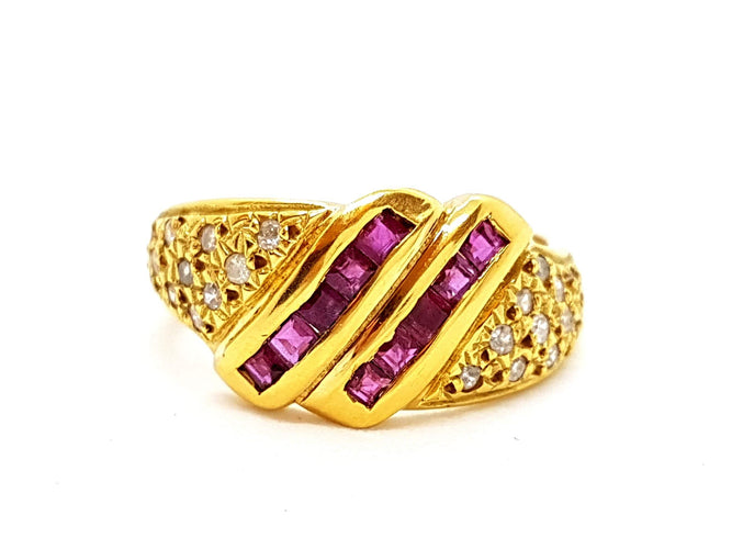Bague 55 Bague Or jaune Rubis 58 Facettes 06352CD