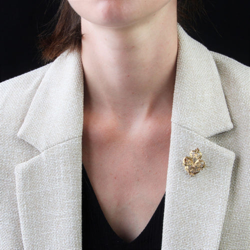 Broche Broche ancienne fleur de lys or jaune 58 Facettes 11-030