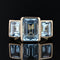 Bague 51 Bague aigue-marines or jaune géométrique 58 Facettes 22-267