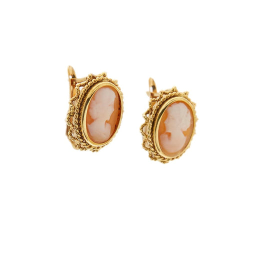 Earrings Yellow Gold and Cameo Earrings 58 Facettes 27567