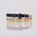 Ring 54 Bangle ring 2 rings calibrated sapphires diamonds 58 Facettes 17-001A