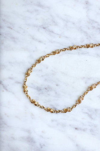 Collier Chaîne de montre ancienne, maille torsadée or rose 58 Facettes