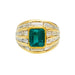 Ring 58 Yellow gold ring, 2.86 carat emerald, baguette diamonds. 58 Facettes 30650
