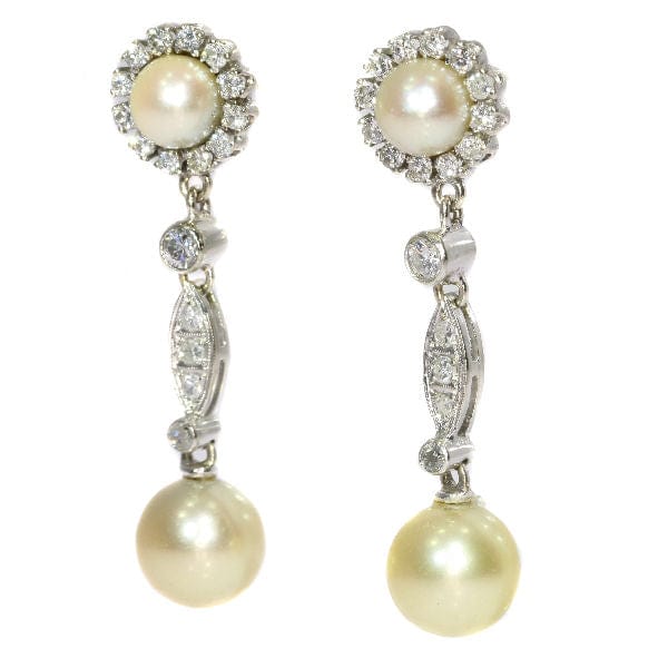 Boucles d'oreilles Boucles d'oreilles diamant et perle 58 Facettes 18033-0186